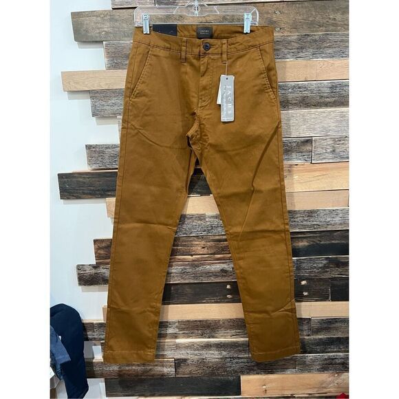 JACHS NEW YORK NWT Straight Fit Pants Copper Brown Casual Chinos Sz 30x34 - Picture 2 of 7